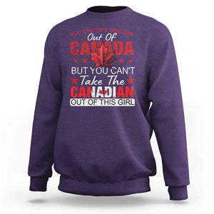 Canadian Sweatshirt You Can't Take This Girl Out Of Canada TS09 Purple Print Your Wear