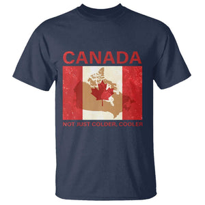 Canadian T Shirt Canada Not just Colder Cooler TS09 Navy Print Your Wear