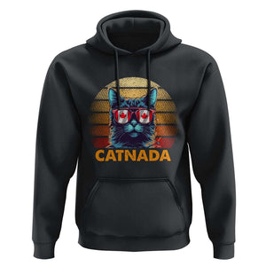 Canadian Cat Lover Hoodie Catnada Retro Cat Canada Flag Sunglass TS09 Black Print Your Wear