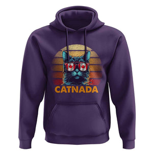 Canadian Cat Lover Hoodie Catnada Retro Cat Canada Flag Sunglass TS09 Purple Print Your Wear