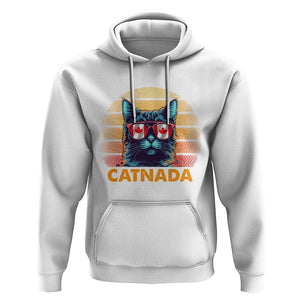 Canadian Cat Lover Hoodie Catnada Retro Cat Canada Flag Sunglass TS09 White Print Your Wear