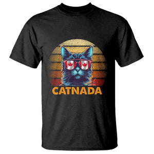 Canadian Cat Lover T Shirt Catnada Retro Cat Canada Flag Sunglass TS09 Black Print Your Wear