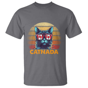 Canadian Cat Lover T Shirt Catnada Retro Cat Canada Flag Sunglass TS09 Charcoal Print Your Wear