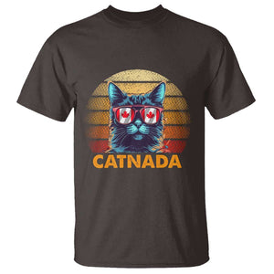 Canadian Cat Lover T Shirt Catnada Retro Cat Canada Flag Sunglass TS09 Dark Chocolate Print Your Wear