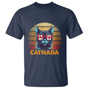 Canadian Cat Lover T Shirt Catnada Retro Cat Canada Flag Sunglass TS09 Navy Print Your Wear