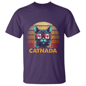 Canadian Cat Lover T Shirt Catnada Retro Cat Canada Flag Sunglass TS09 Purple Print Your Wear