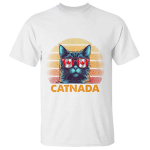 Canadian Cat Lover T Shirt Catnada Retro Cat Canada Flag Sunglass TS09 White Print Your Wear