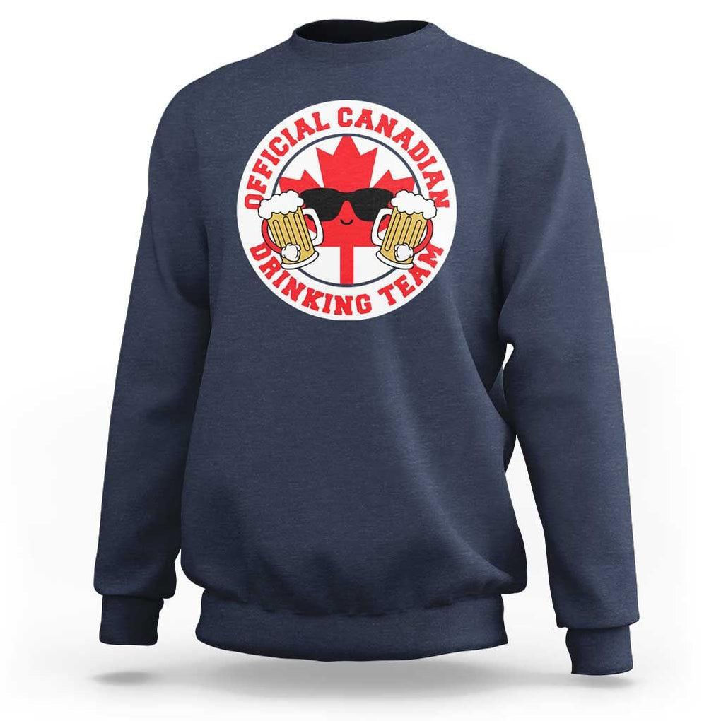 Canada Beer Lover Sweatshirt Official Canadian Drinking Team TS09 Navy Print Your Wear