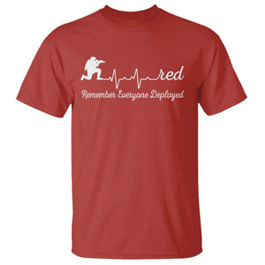 Red Friday T Shirt Remember Everyone Deployed Heartbeat TS09 Red Print Your Wear