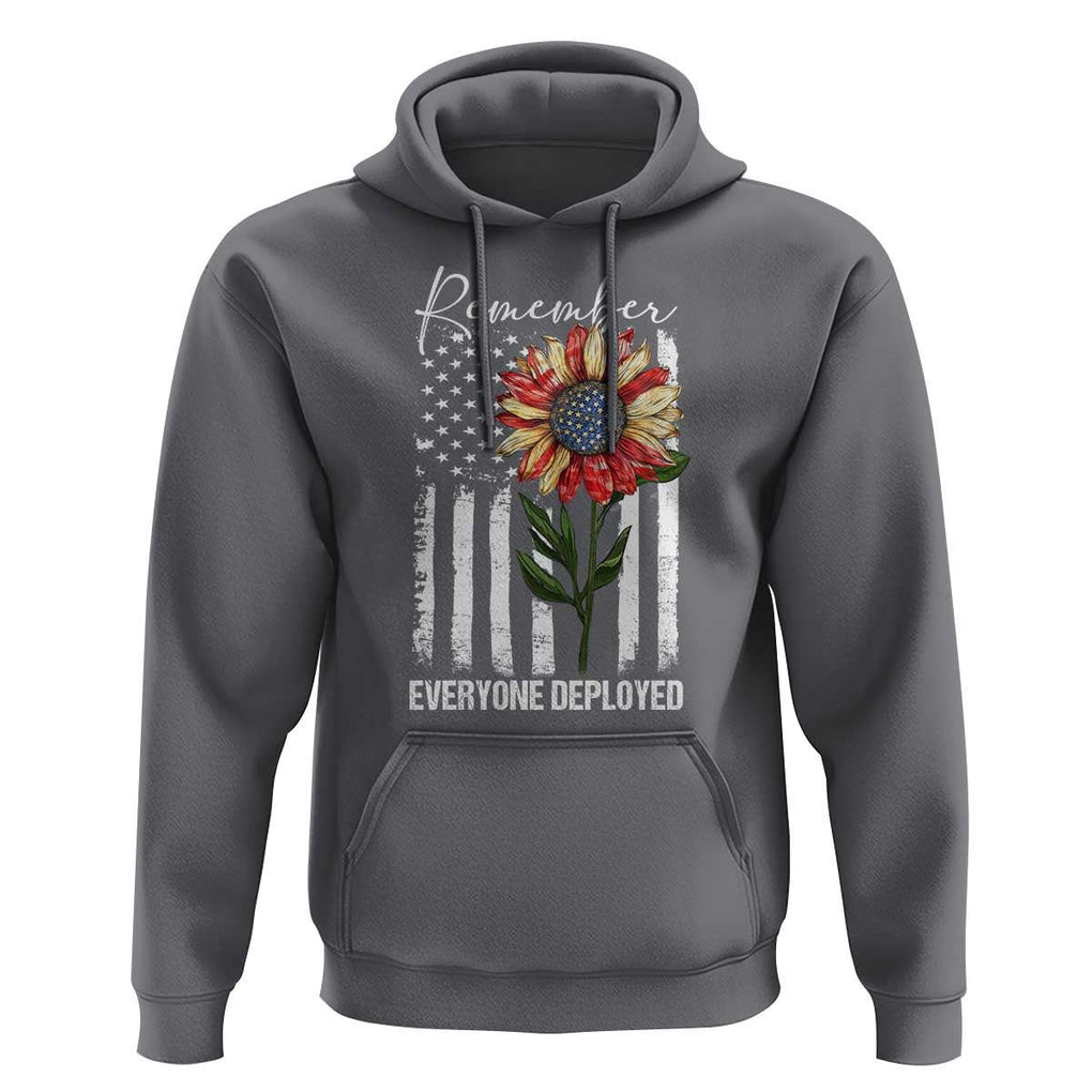 Red Friday Hoodie Remember Everyone Deployed American Flag Sunflower TS09 Charcoal Print Your Wear