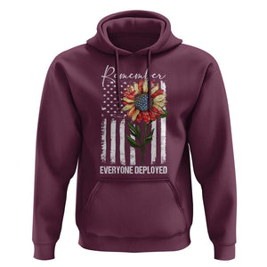Red Friday Hoodie Remember Everyone Deployed American Flag Sunflower TS09 Maroon Print Your Wear