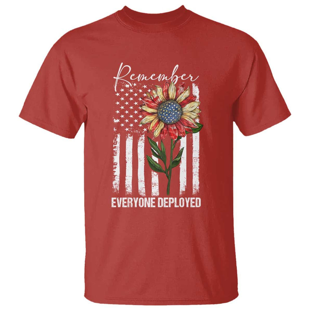 Red Friday T Shirt Remember Everyone Deployed American Flag Sunflower TS09 Red Print Your Wear