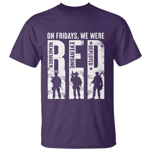 Red Friday T Shirt On Friday We Wear Red Remember Everyone Deployed TS09 Purple Print Your Wear