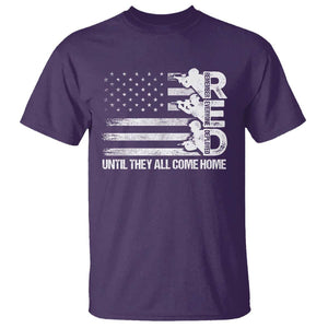 Red Friday T Shirt Until They Come Home Remember Everyone Deployed TS09 Purple Print Your Wear