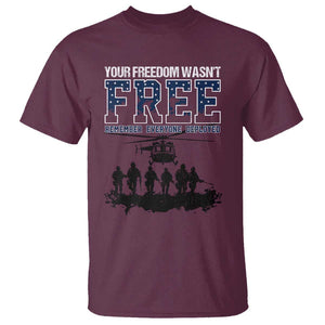 Red Friday T Shirt Your Freedom Wasn't Free Remember Everyone Deployed TS09 Maroon Print Your Wear