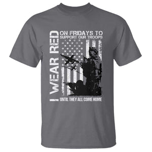 Red Friday T Shirt I Wear Red Support Our Troops Remember Everyone Deployed TS09 Charcoal Print Your Wear