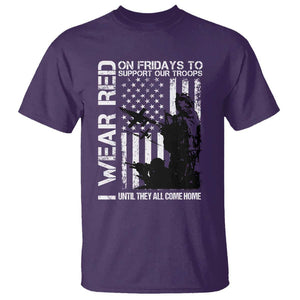 Red Friday T Shirt I Wear Red Support Our Troops Remember Everyone Deployed TS09 Purple Print Your Wear