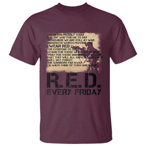 Red Friday T Shirt Remember The Deployed Military Troops Poem TS09 Maroon Print Your Wear