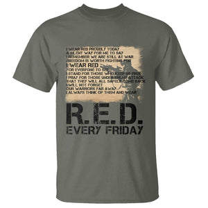 Red Friday T Shirt Remember The Deployed Military Troops Poem TS09 Military Green Print Your Wear