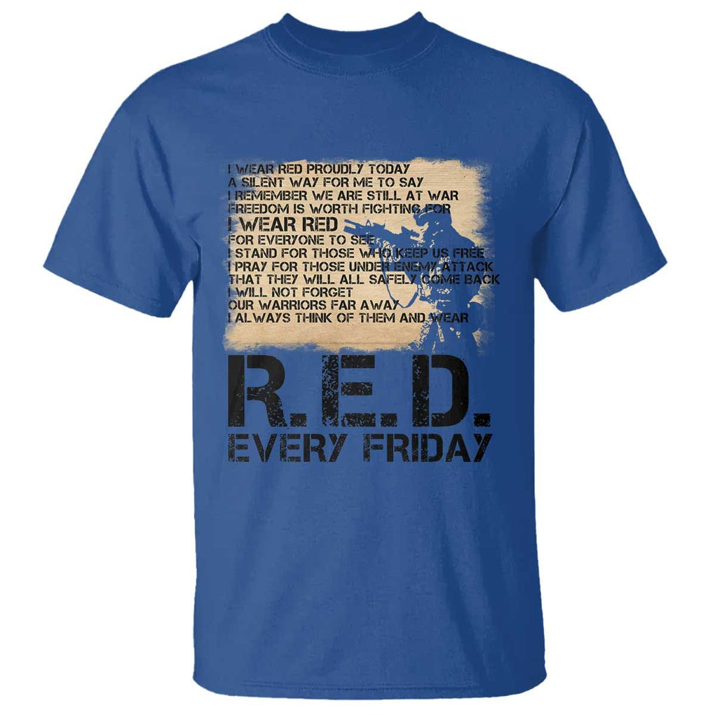 Red Friday T Shirt Remember The Deployed Military Troops Poem TS09 Royal Blue Print Your Wear