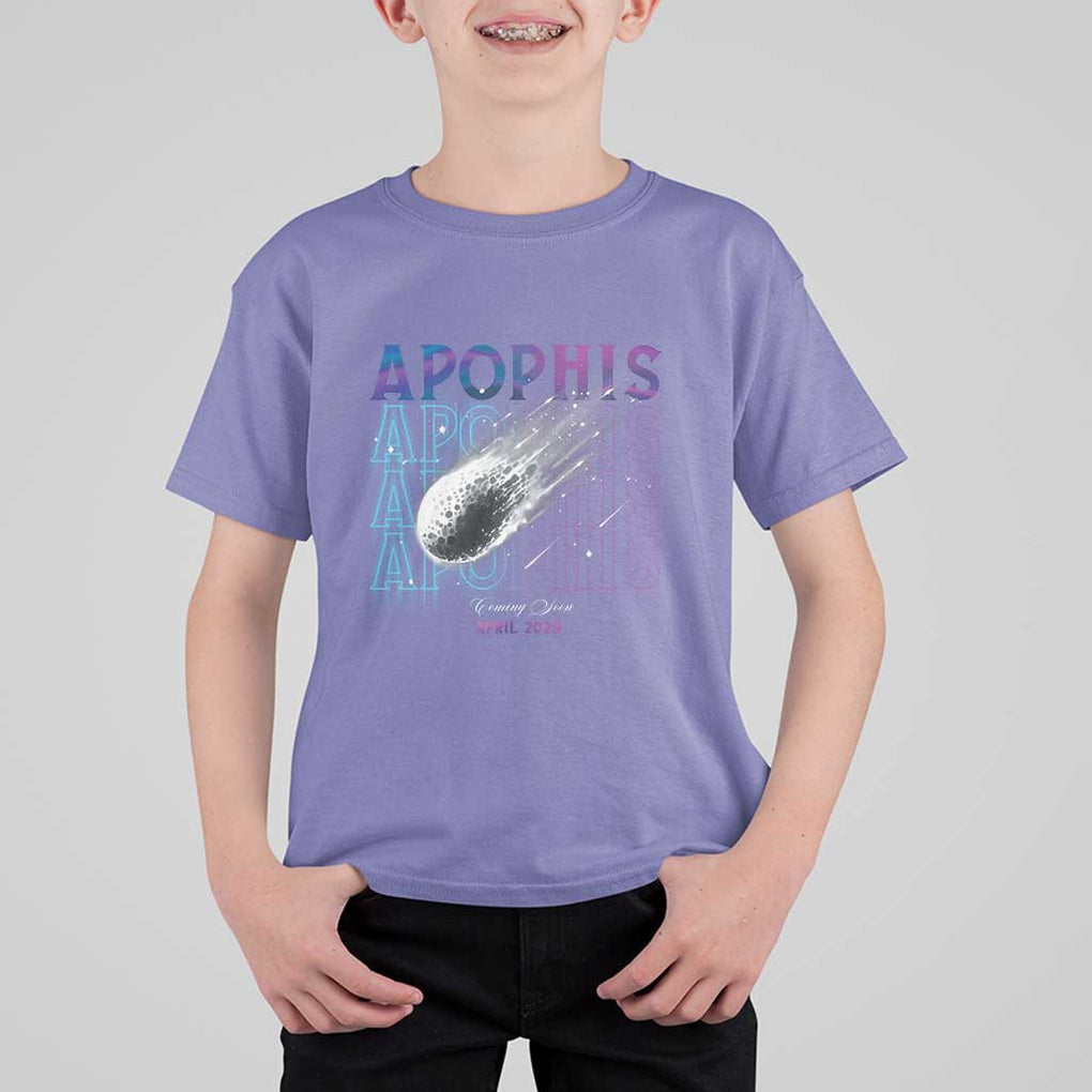 Astronomy Apophis Coming Soon April 2029 T Shirt For Kid TS09 Violet Print Your Wear