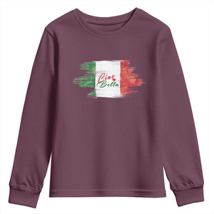 Italy Italian Ciao Bella Youth Sweatshirt TS09 Maroon Print Your Wear