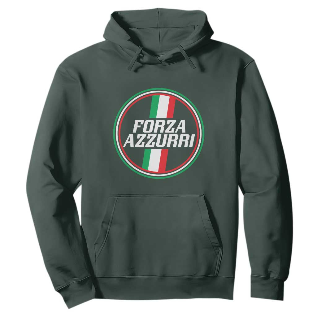 Italian Sport Support Hoodie Let's Go Italy Forza Azzurri TS09 Dark Forest Green Print Your Wear