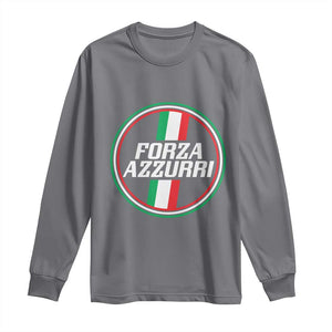 Italian Sport Support Long Sleeve Shirt Let's Go Italy Forza Azzurri TS09 Charcoal Print Your Wear