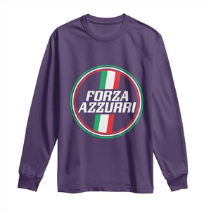 Italian Sport Support Long Sleeve Shirt Let's Go Italy Forza Azzurri TS09 Purple Print Your Wear