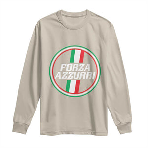 Italian Sport Support Long Sleeve Shirt Let's Go Italy Forza Azzurri TS09 Sand Print Your Wear