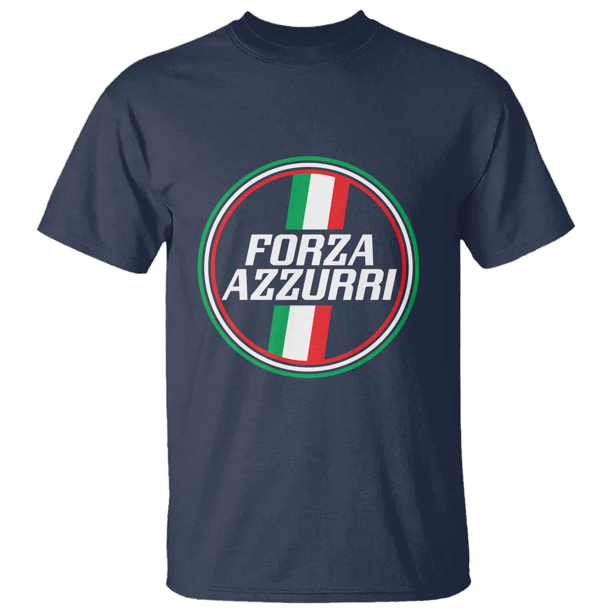 Italian Sport Support T Shirt Let's Go Italy Forza Azzurri TS09 Navy Print Your Wear