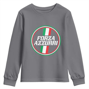 Italian Sport Support Youth Sweatshirt Let's Go Italy Forza Azzurri TS09 Charcoal Print Your Wear