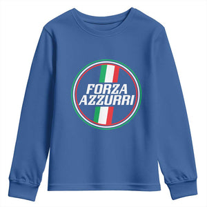 Italian Sport Support Youth Sweatshirt Let's Go Italy Forza Azzurri TS09 Royal Blue Print Your Wear