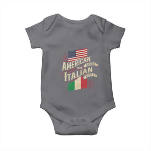 American Grown Italian Roots Patriot Baby Onesie TS09 Charcoal Print Your Wear
