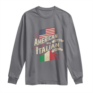 American Grown Italian Roots Patriot Long Sleeve Shirt TS09 Charcoal Print Your Wear