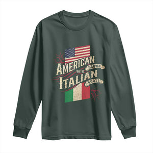 American Grown Italian Roots Patriot Long Sleeve Shirt TS09 Dark Forest Green Print Your Wear