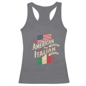 American Grown Italian Roots Patriot Racerback Tank Top TS09 Charcoal Print Your Wear