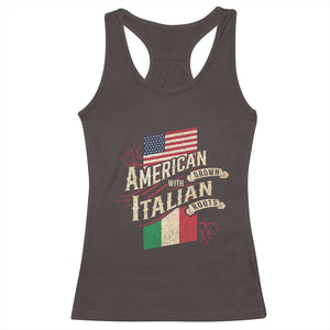 American Grown Italian Roots Patriot Racerback Tank Top TS09 Dark Chocolate Print Your Wear