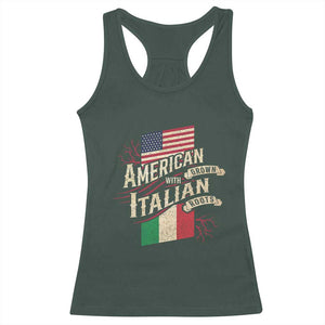 American Grown Italian Roots Patriot Racerback Tank Top TS09 Dark Forest Green Print Your Wear