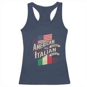 American Grown Italian Roots Patriot Racerback Tank Top TS09 Navy Print Your Wear