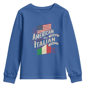 American Grown Italian Roots Patriot Youth Sweatshirt TS09 Royal Blue Print Your Wear