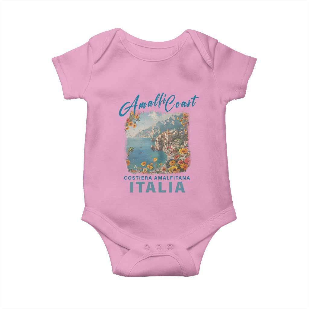 Italy Trip Baby Onesie Amalfi Coast Beautiful Beach TS09 Light Pink Print Your Wear