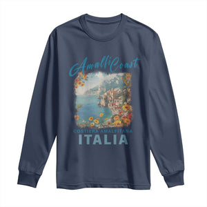 Italy Trip Long Sleeve Shirt Amalfi Coast Beautiful Beach TS09 Navy Print Your Wear