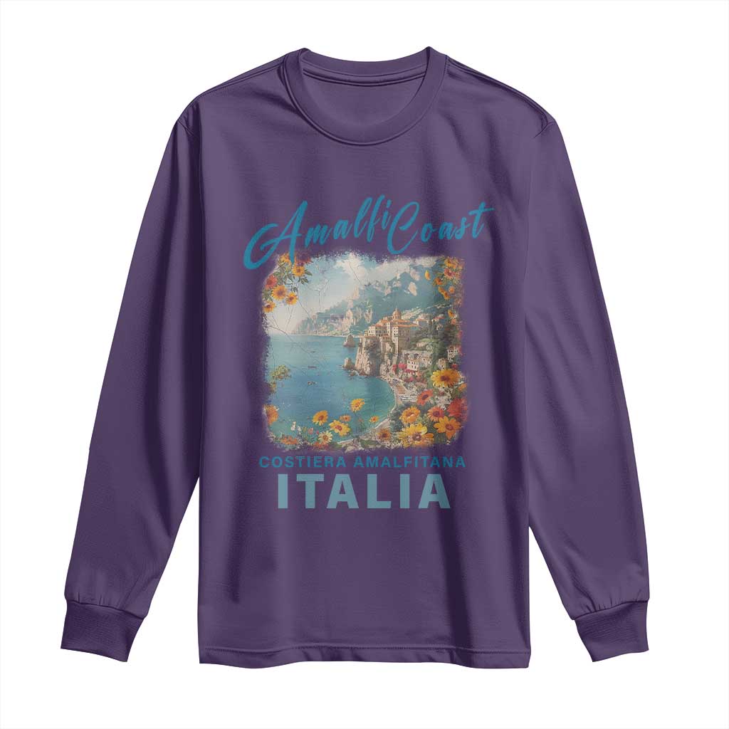 Italy Trip Long Sleeve Shirt Amalfi Coast Beautiful Beach TS09 Purple Print Your Wear