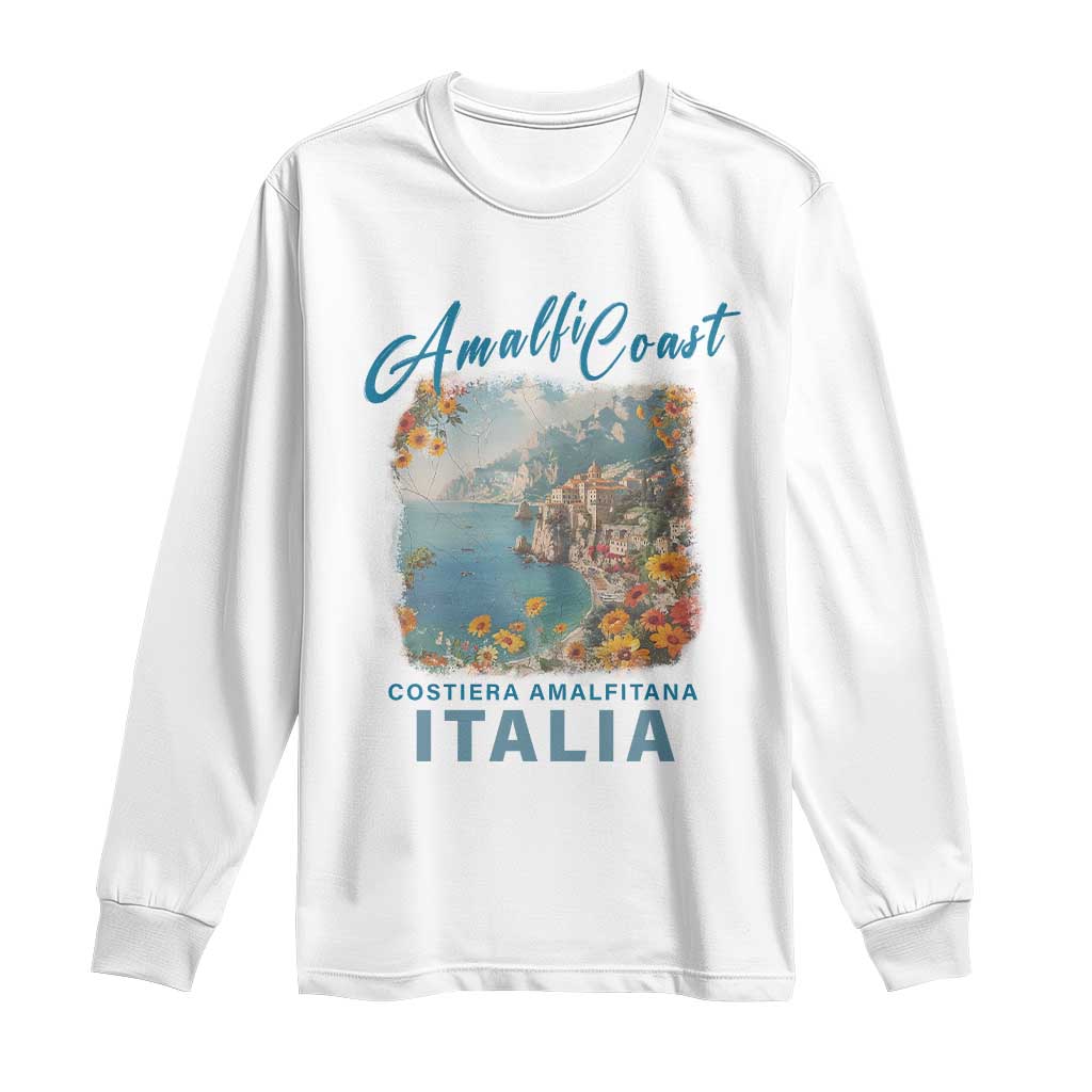 Italy Trip Long Sleeve Shirt Amalfi Coast Beautiful Beach TS09 White Print Your Wear