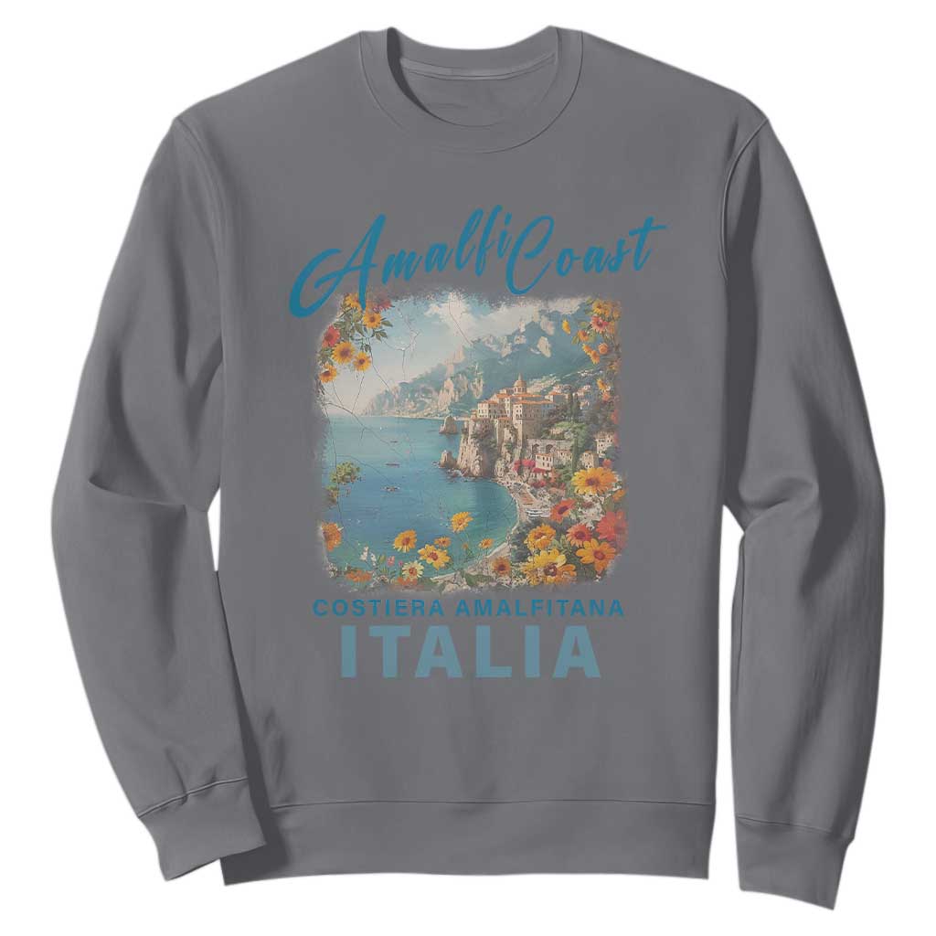 Italy Trip Sweatshirt Amalfi Coast Beautiful Beach TS09 Charcoal Print Your Wear