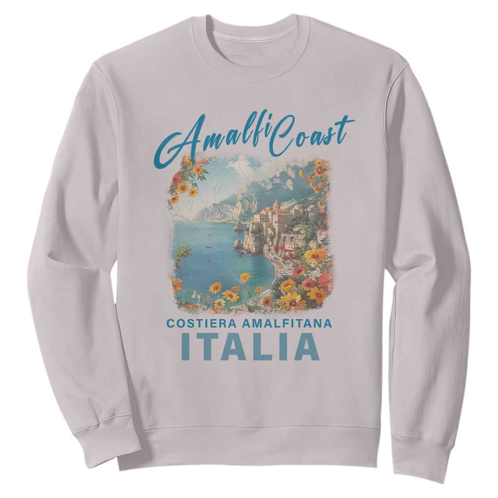 Italy Trip Sweatshirt Amalfi Coast Beautiful Beach TS09 Ice Gray Print Your Wear