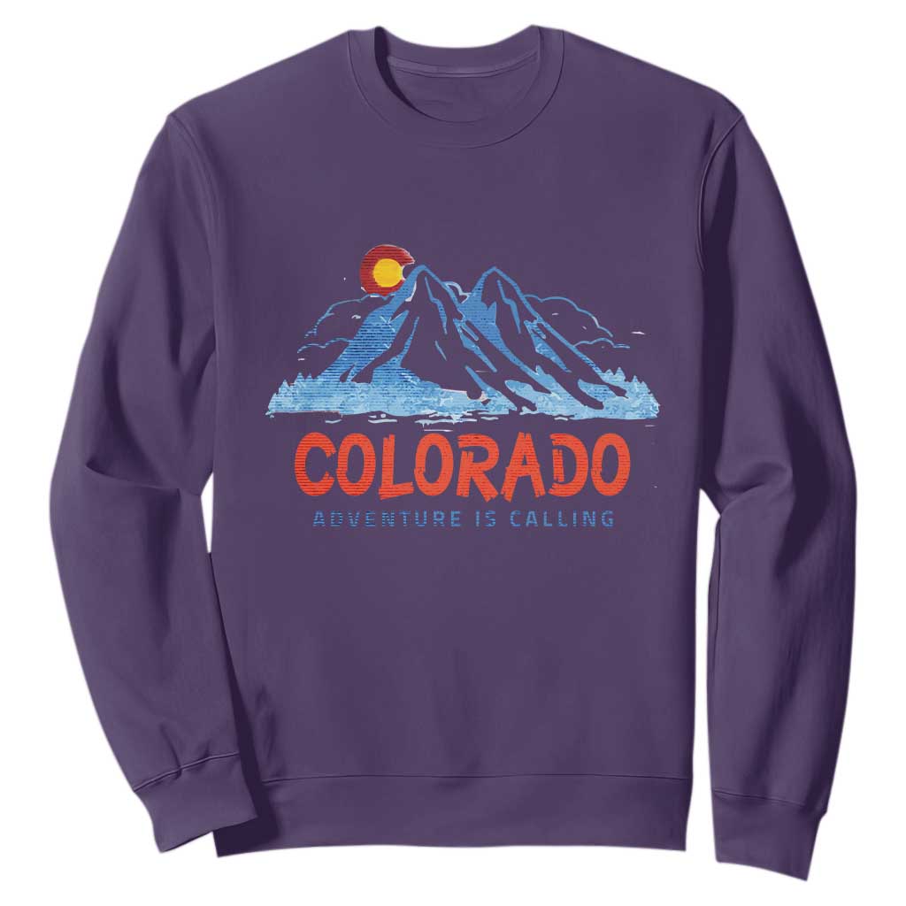 Colorado Sweatshirt Adventure Is Calling Nature Lover Outdoor Activities TS09 Purple Print Your Wear
