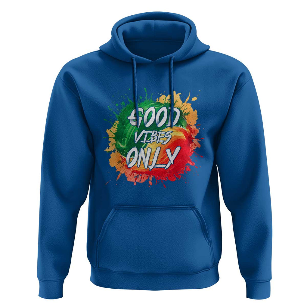 Good Vibes Only Rasta Reggae Jamaica Hoodie TS09 Royal Blue Print Your Wear