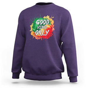 Good Vibes Only Rasta Reggae Jamaica Sweatshirt TS09 Purple Print Your Wear